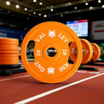 FITPRO Dual-Finish - Ergonomic Chrome Handles Matte - Texture, Grip Plate Weight 5kg, Orange
