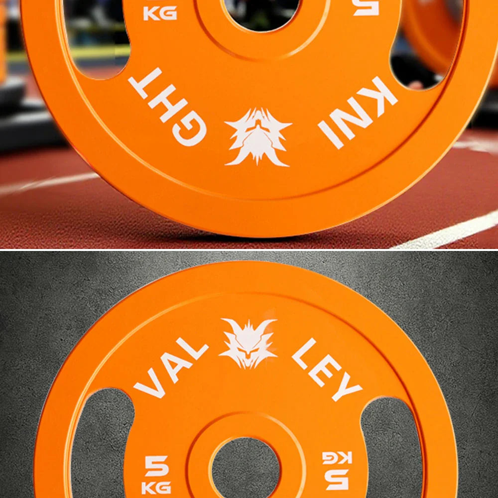 FITPRO Dual-Finish - Ergonomic Chrome Handles Matte - Texture, Grip Plate Weight 5kg, Orange