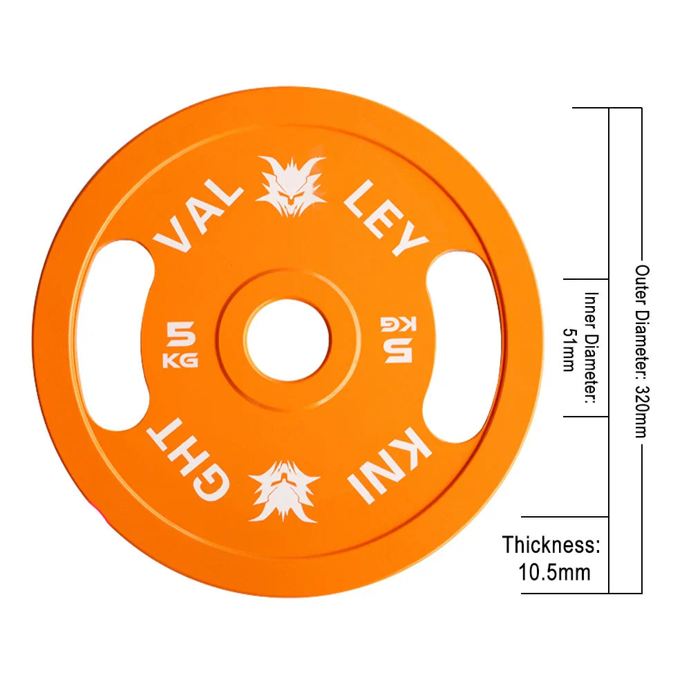 FITPRO Dual-Finish - Ergonomic Chrome Handles Matte - Texture, Grip Plate Weight 5kg, Orange