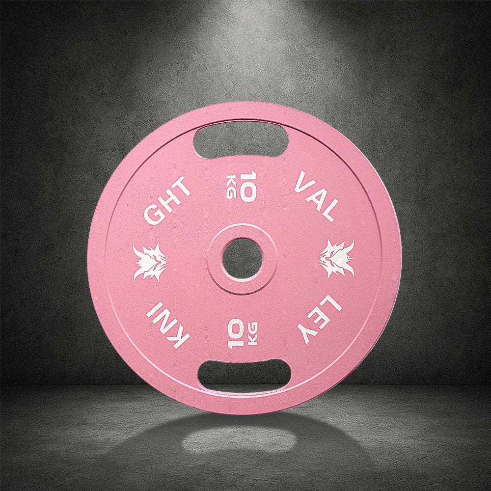 FITPRO Dual-Finish Plate Matte - Handles - Chrome Ergonomic Weight Grip Texture, 10kg, Pink