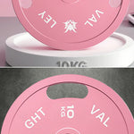 FITPRO Dual-Finish Plate Matte - Handles - Chrome Ergonomic Weight Grip Texture, 10kg, Pink