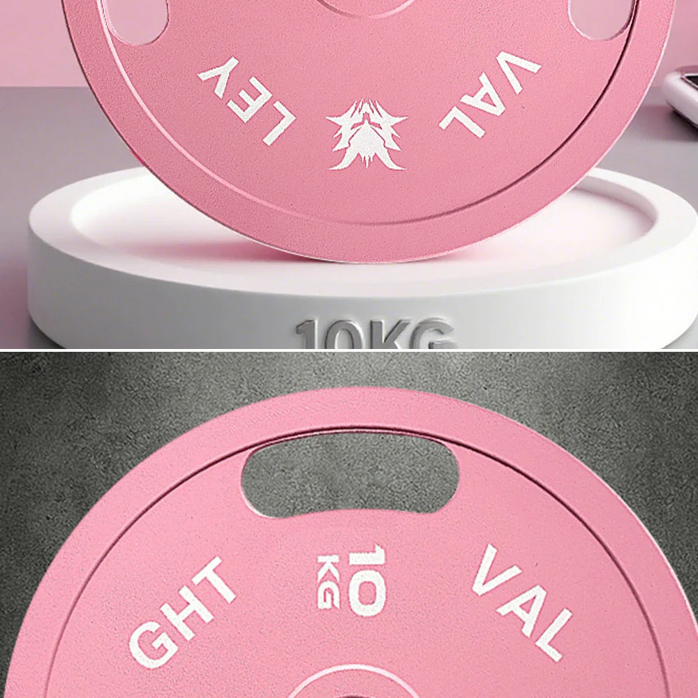 FITPRO Dual-Finish Plate Matte - Handles - Chrome Ergonomic Weight Grip Texture, 10kg, Pink