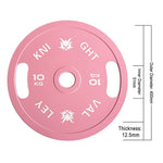 FITPRO Dual-Finish Plate Matte - Handles - Chrome Ergonomic Weight Grip Texture, 10kg, Pink