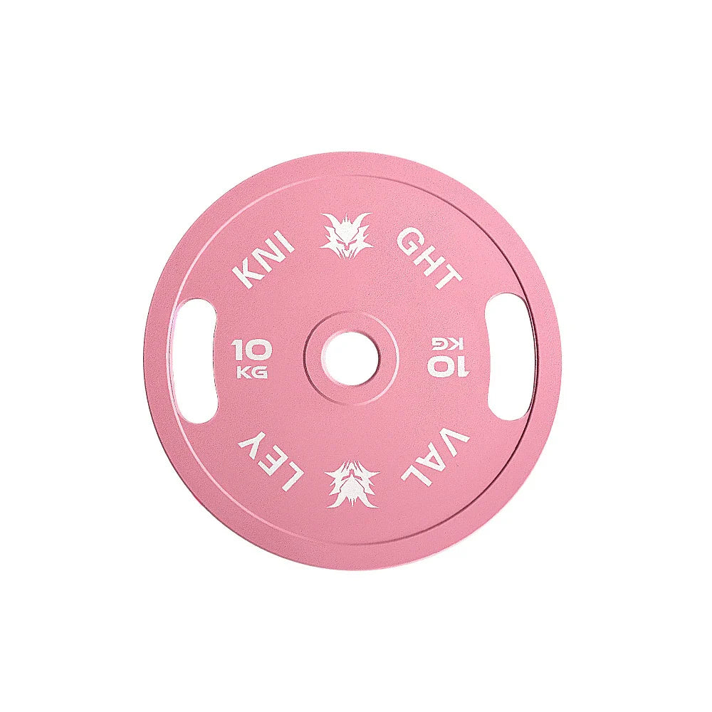 FITPRO Dual-Finish Plate Matte - Handles - Chrome Ergonomic Weight Grip Texture, 10kg, Pink