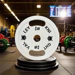 FITPRO Dual-Finish - Chrome - Weight Plate Ergonomic Grip 5kg, Matte Handles Texture, White