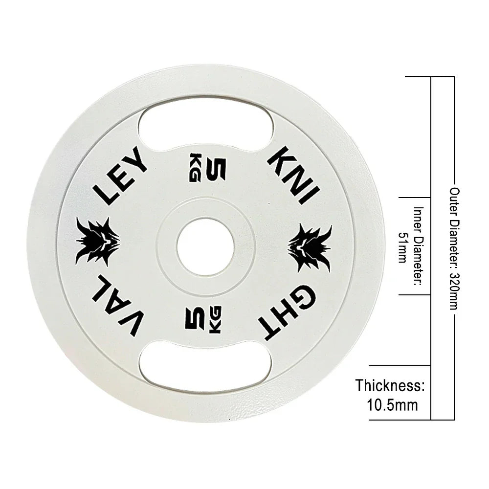 FITPRO Dual-Finish - Chrome - Weight Plate Ergonomic Grip 5kg, Matte Handles Texture, White