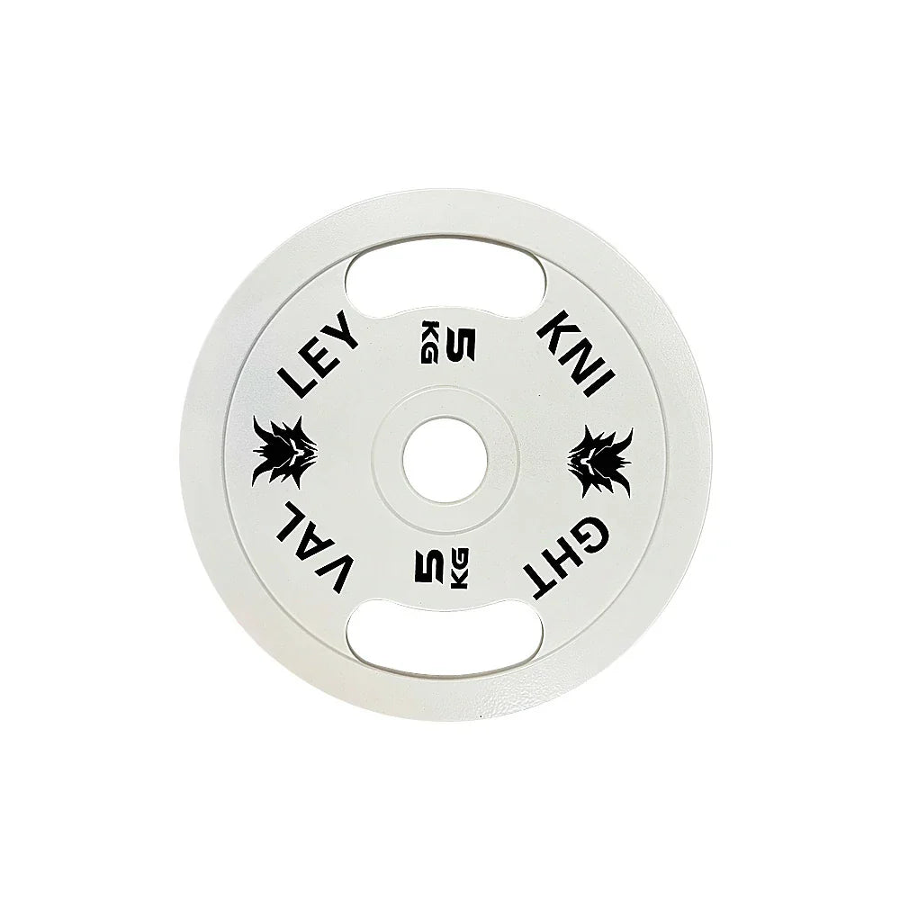 FITPRO Dual-Finish - Chrome - Weight Plate Ergonomic Grip 5kg, Matte Handles Texture, White