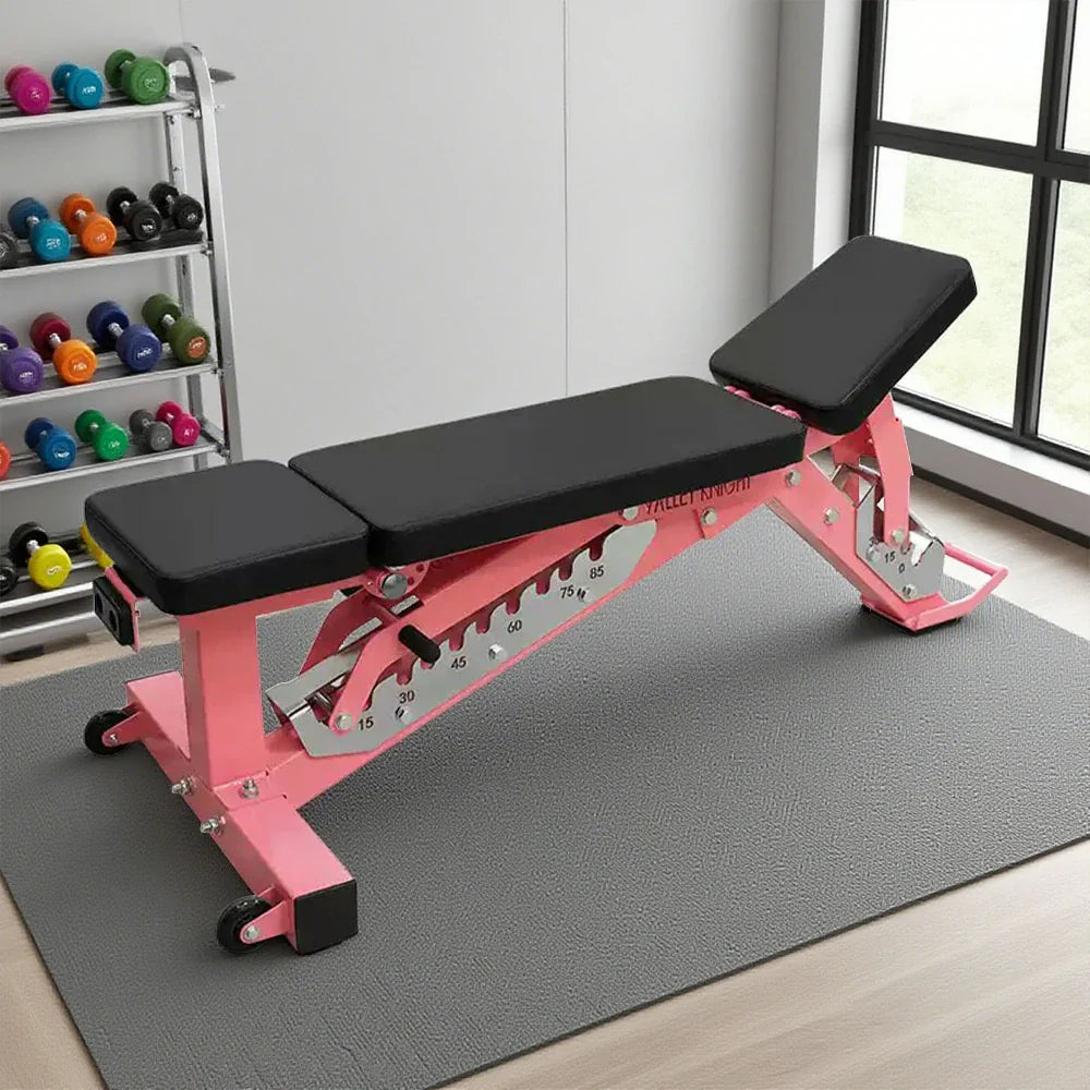 FITPRO Multi-Functional - Load Adjustable Bench 300kg Foldable Max Backrest, 2-Level - Weight Pink