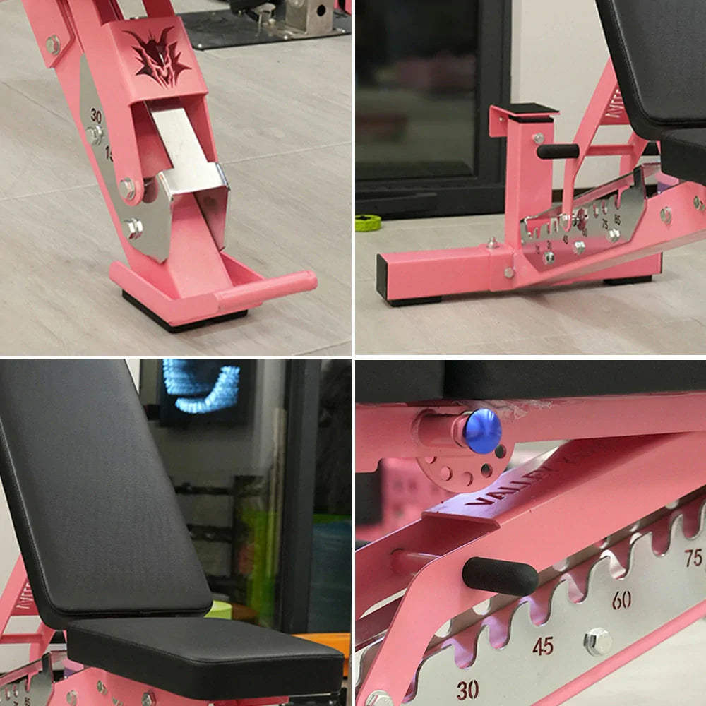 FITPRO Multi-Functional - Load Adjustable Bench 300kg Foldable Max Backrest, 2-Level - Weight Pink