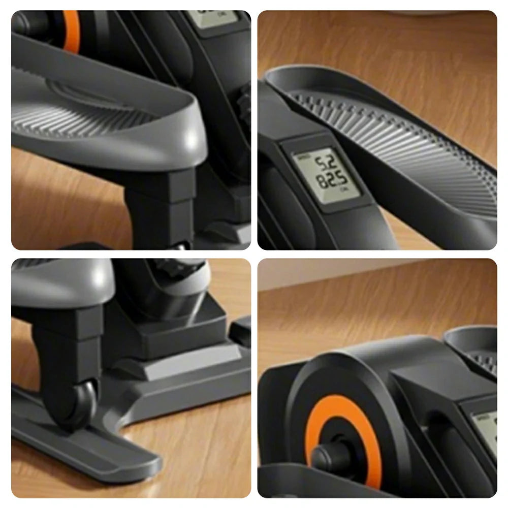 FITPRO Space-Saving 0.28m2 - Low-Impact - Home Exercise Elliptical Compact Quiet at Design, Footprint, Foldable Trainer Black