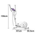 FITPRO Self-Powered Folding Elliptical Trainer - Smooth & Quiet Drive, Compact Design for Home Fitness - White
