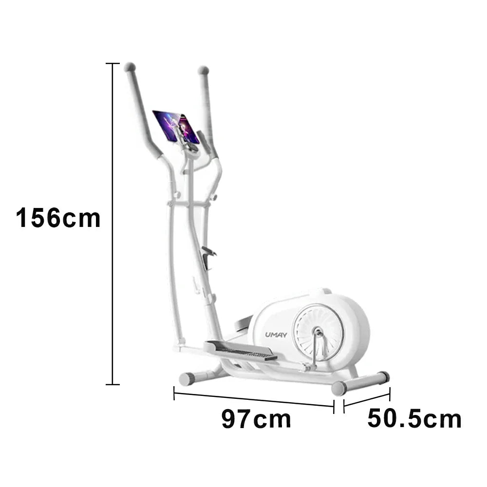 FITPRO Self-Powered Folding Elliptical Trainer - Smooth & Quiet Drive, Compact Design for Home Fitness - White