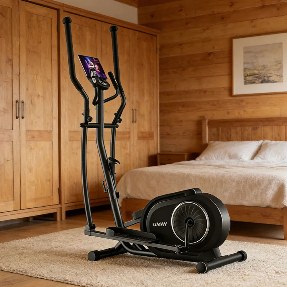 FITPRO Self-Powered Folding Elliptical Trainer - Smooth & Quiet Drive, Compact Design for Home Fitness - Black