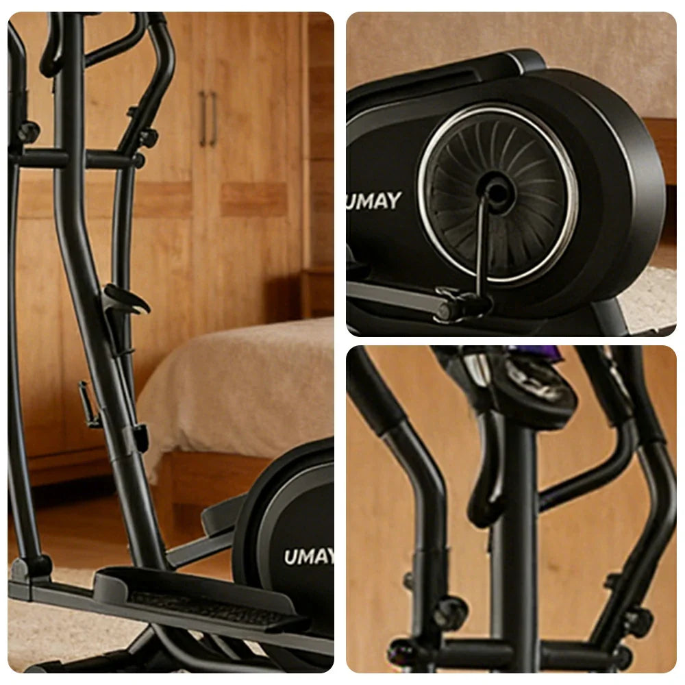 FITPRO Self-Powered Folding Elliptical Trainer - Smooth & Quiet Drive, Compact Design for Home Fitness - Black