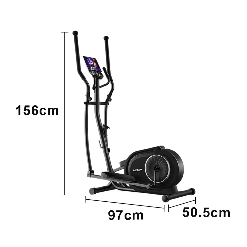 FITPRO Self-Powered Folding Elliptical Trainer - Smooth & Quiet Drive, Compact Design for Home Fitness - Black