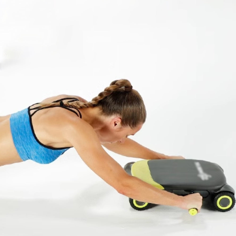 FITPRO Automatic Workouts Home Ab Rebound Durable Trainer Base, - Core for Roller Stable - 4-Wheel Green