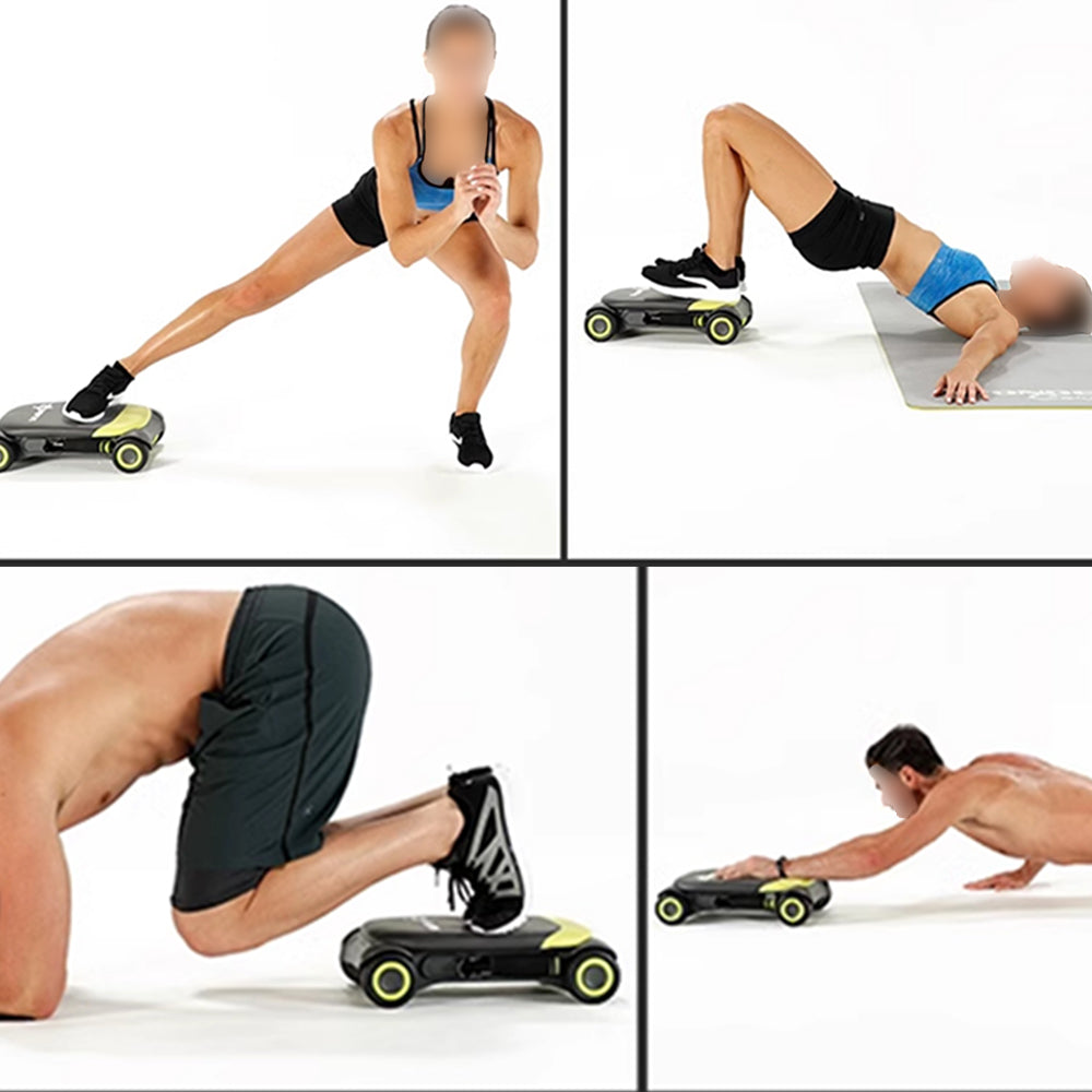 FITPRO Automatic Workouts Home Ab Rebound Durable Trainer Base, - Core for Roller Stable - 4-Wheel Green