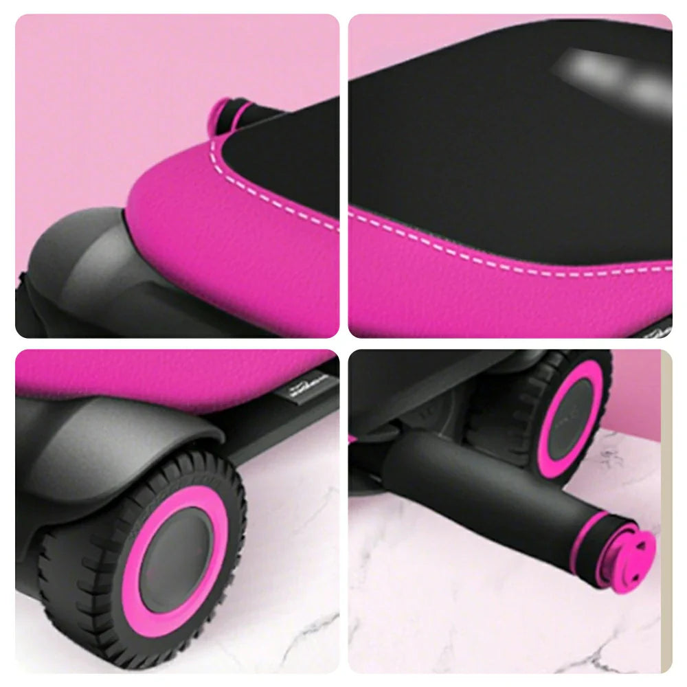 FITPRO Automatic Roller - Base, Home for - Workouts Durable Ab Core Rebound Trainer Stable 4-Wheel Pink