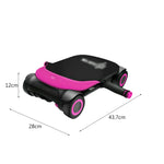 FITPRO Automatic Roller - Base, Home for - Workouts Durable Ab Core Rebound Trainer Stable 4-Wheel Pink
