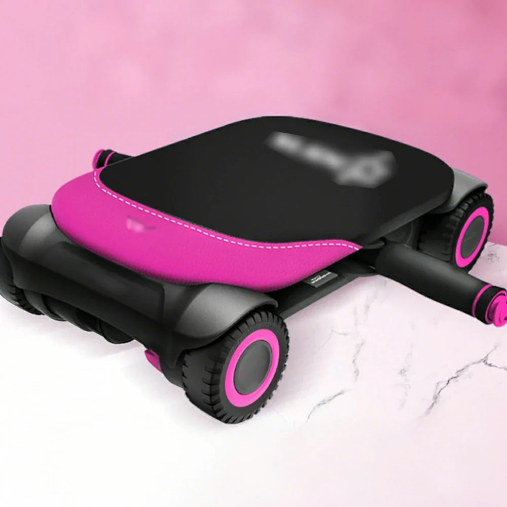 FITPRO Automatic Roller - Base, Home for - Workouts Durable Ab Core Rebound Trainer Stable 4-Wheel Pink