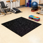 FITPRO Single Piece Soundproof Interlocking Gym Floor Thickness 2/2.5cm Mat Anti-Slip Durable Rubber Tile Eco-Friendly High-Resilience Design - Black&White