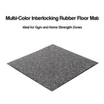 FITPRO Single Piece Interlocking Gym Floor Thickness 4cm Mat Anti-Slip Durable Rubber Tile Eco-Friendly High-Resilience Design - Grey