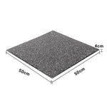 FITPRO Single Piece Interlocking Gym Floor Thickness 4cm Mat Anti-Slip Durable Rubber Tile Eco-Friendly High-Resilience Design - Grey