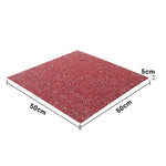 FITPRO Single Piece Interlocking Gym Floor Thickness 5cm Mat Anti-Slip Durable Rubber Tile Eco-Friendly High-Resilience Design - Red