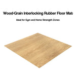 FITPRO Single Piece Interlocking Gym Floor Thickness 2cm Mat Anti-Slip Durable Rubber Tile Eco-Friendly High-Resilience Design - Wood