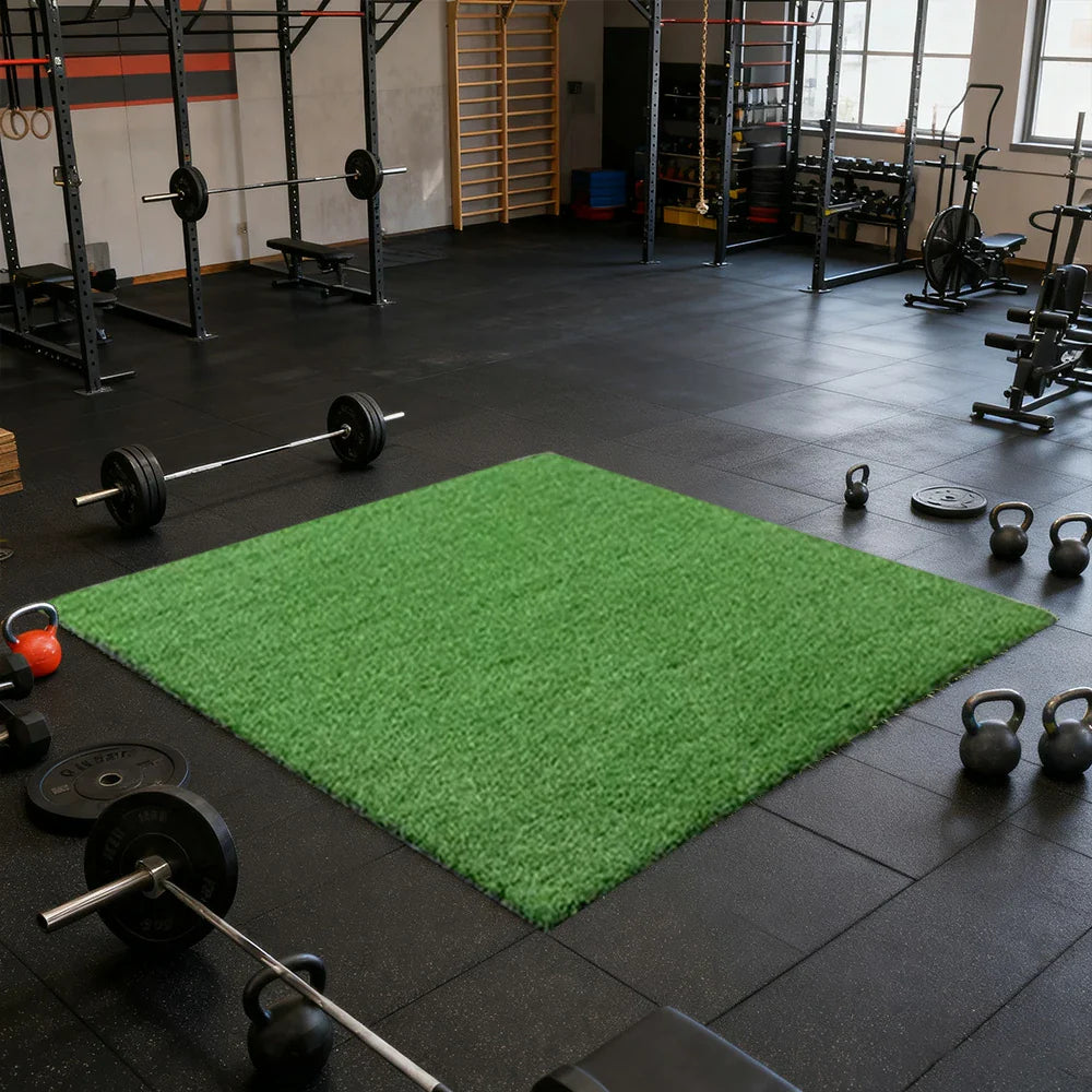 FITPRO Single Piece Interlocking Gym Floor Thickness 2/2.5cm Mat Anti-Slip Durable Rubber Tile Eco-Friendly High-Resilience Design - Green