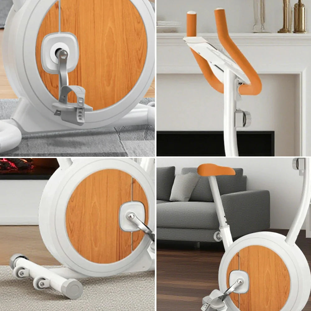 FITPRO Foldable Belt Fitness, Non-Slip - Elegant Silent Bike Pedals, Birch Safe Home Compact Spin Drive, Finish