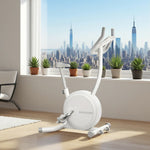 FITPRO Foldable Resistance, Compact Belt Silent - 16-Level Spin Bike Home Fitness Physical - Drive, Dual Magnetic White