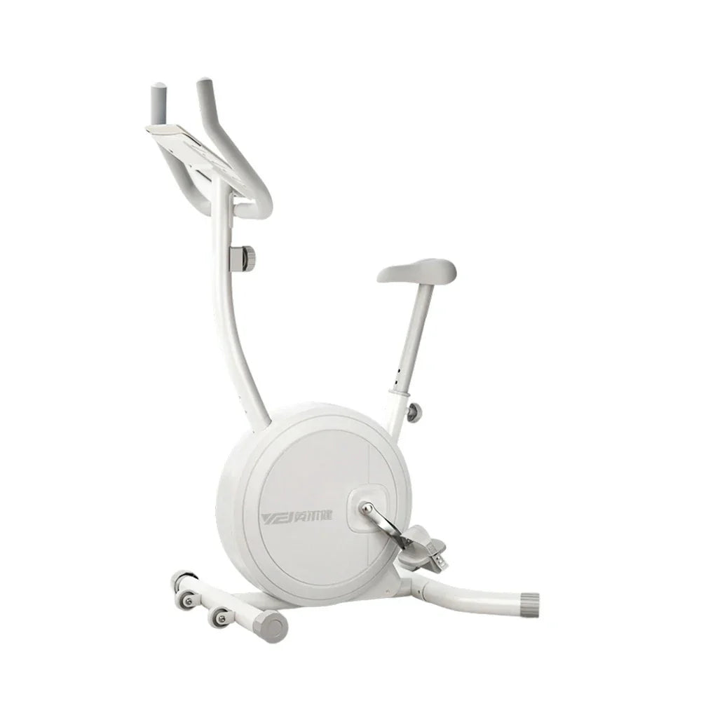 FITPRO Foldable Resistance, Compact Belt Silent - 16-Level Spin Bike Home Fitness Physical - Drive, Dual Magnetic White