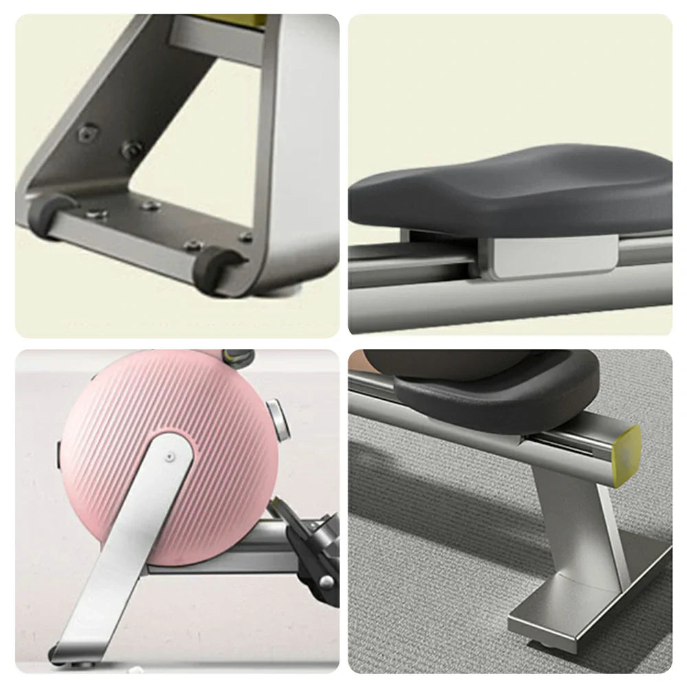 FITPRO Foldable - Cast-Aluminium 32-Level Rowing Support, Resistance, Design Compact Smart Machine Foldable Pink