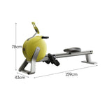 FITPRO Full Design Rail 32-Level - Smart Magnetic - Aluminium Foldable Rowing Resistance, Self-Powered, Alloy Machine Compact Yellow