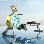 FITPRO Full Design Rail 32-Level - Smart Magnetic - Aluminium Foldable Rowing Resistance, Self-Powered, Alloy Machine Compact Yellow