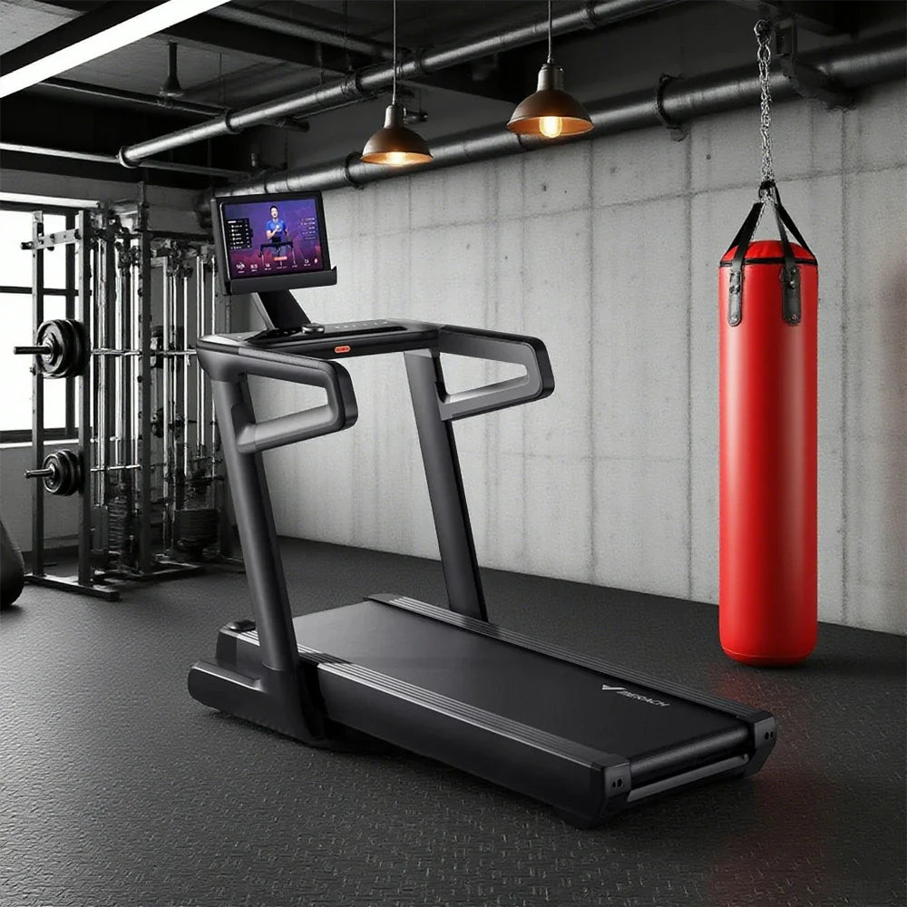 FITPRO Light-Commercial Incline up Motor, 12-degree, 25-Level Treadmill 150kg Load - 5.0HP - Max to Black