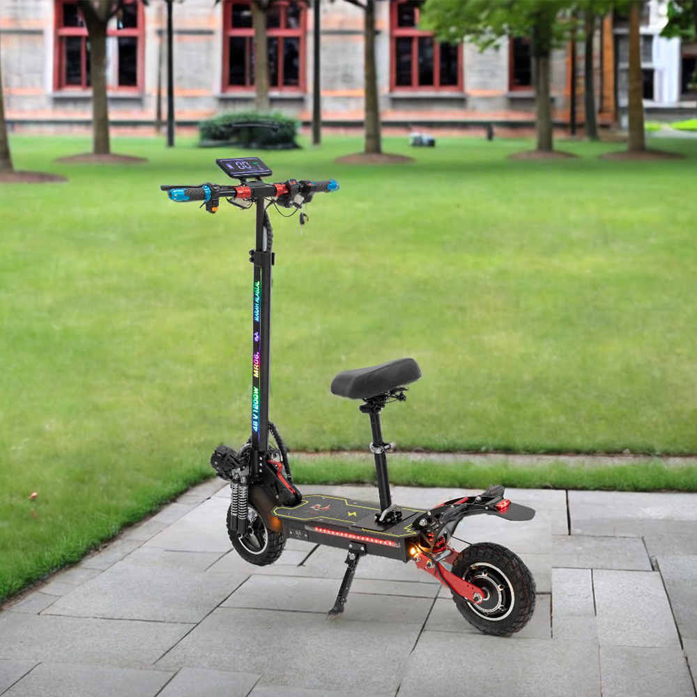GLIDER YE Portable Battery Electric Scooter 12 - 1200W Lithium Black