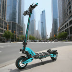 AKEZ DT10 50KM/H Max Speed 1000W 15.6Ah Adult Commuter Double-drive - 52V Blue/Orange