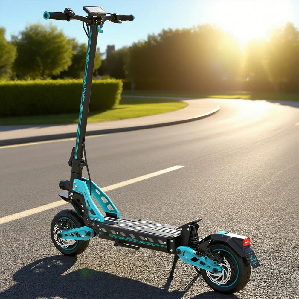 AKEZ DT10 50KM/H Max Speed 1000W 15.6Ah Adult Commuter Double-drive - 52V Blue/Orange