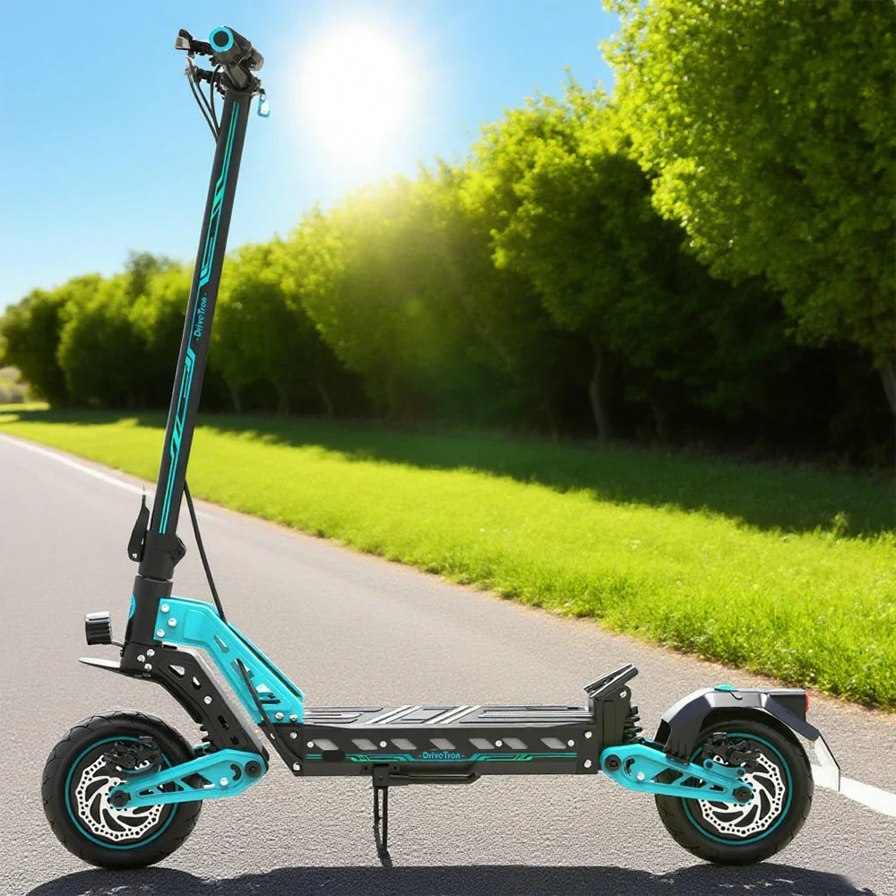 AKEZ DT10 50KM/H Max Speed 1000W 15.6Ah Adult Commuter Double-drive - 52V Blue/Orange