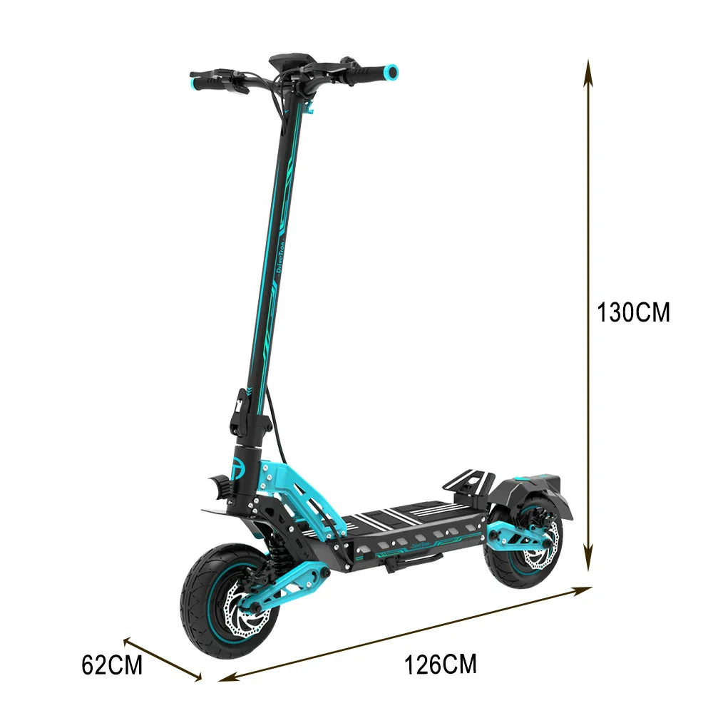 AKEZ DT10 1000Wx2 23.4Ah Drive Adult Wheel Speed 52V 65KM/H Max - Single Commuter Blue/Orange