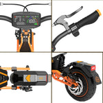 AKEZ DT10 50KM/H Max Speed 1000W 15.6Ah Adult Commuter Double-drive - 52V Blue/Orange