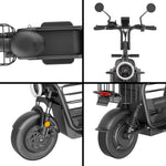 YIDI DDD15A Drum Steel Foldable 11-inch Lithium 48V 15Ah/20/25Ah Battery White&Black Electric Carbon Scooter 500W High Brake