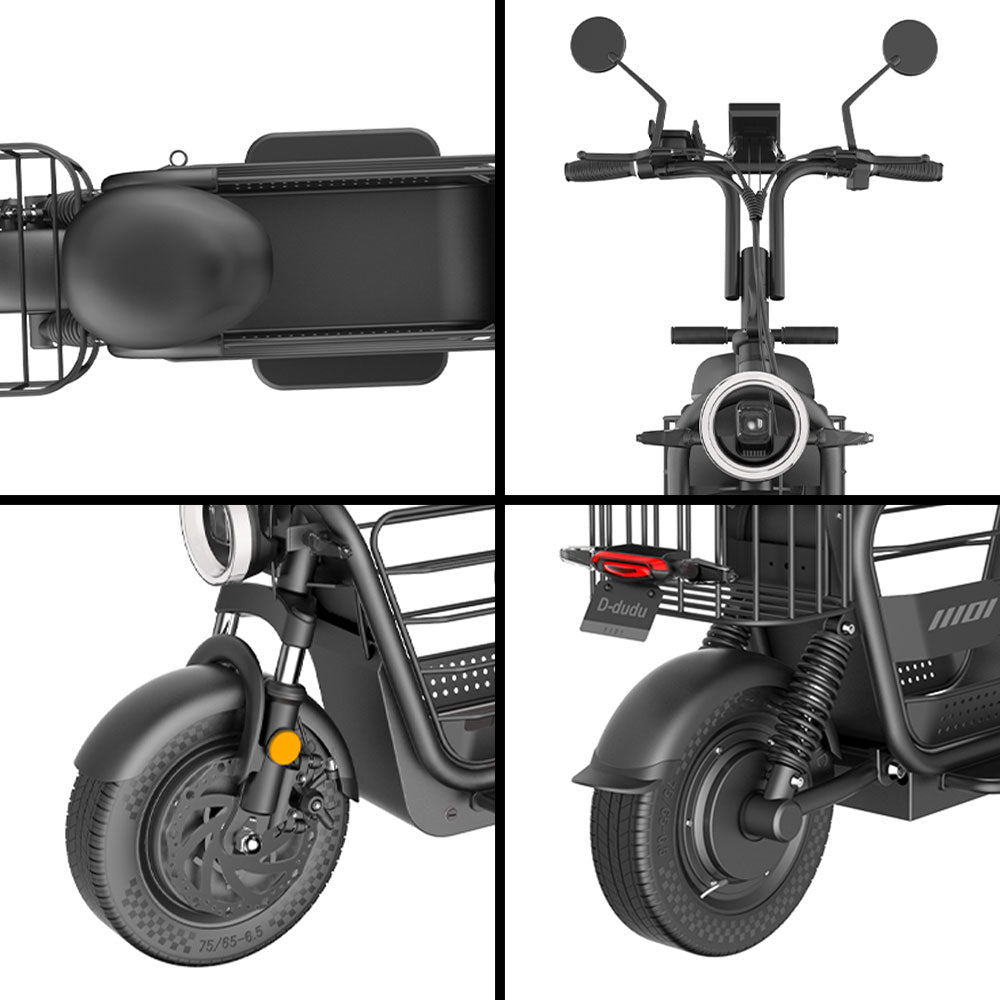 YIDI DDD15A Drum Steel Foldable 11-inch Lithium 48V 15Ah/20/25Ah Battery White&Black Electric Carbon Scooter 500W High Brake