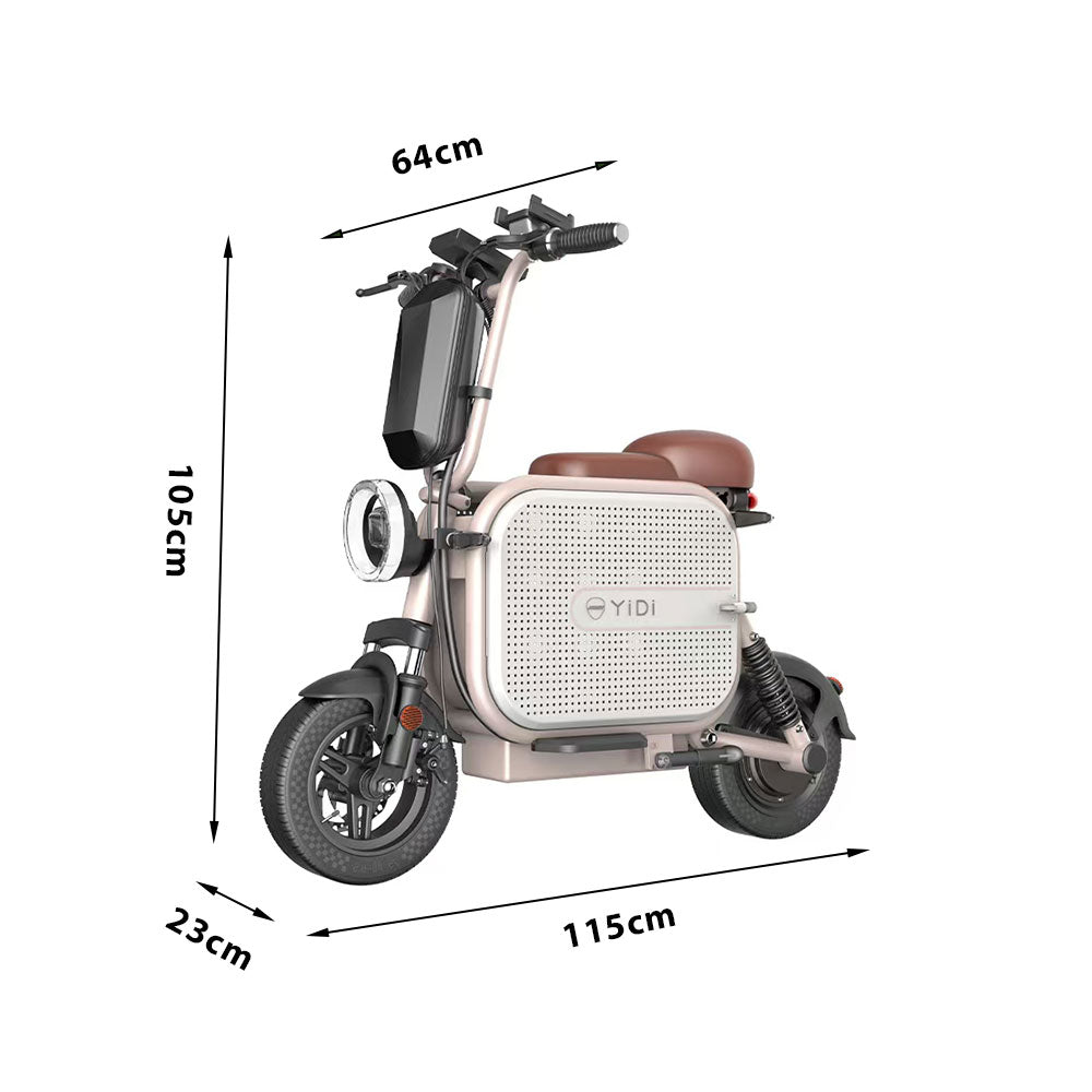 YIDI DDU10 Pink Lithium Battery Electric 48V White/Black 500W 10Ah/15Ah Scooter Steel 11-inch Carbon Black Foldable Drum High Brake