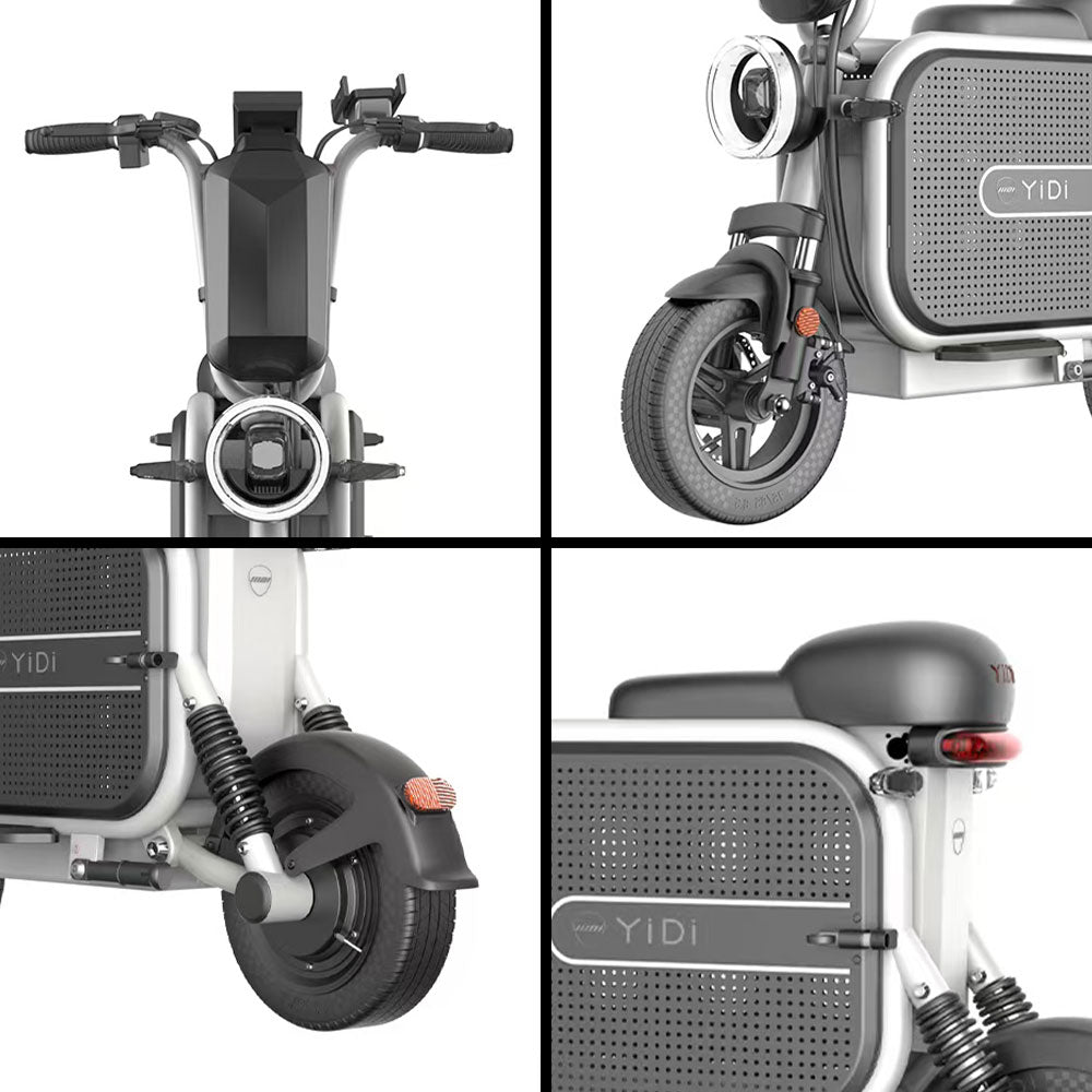 YIDI DDU10 Pink Lithium Battery Electric 48V White/Black 500W 10Ah/15Ah Scooter Steel 11-inch Carbon Black Foldable Drum High Brake