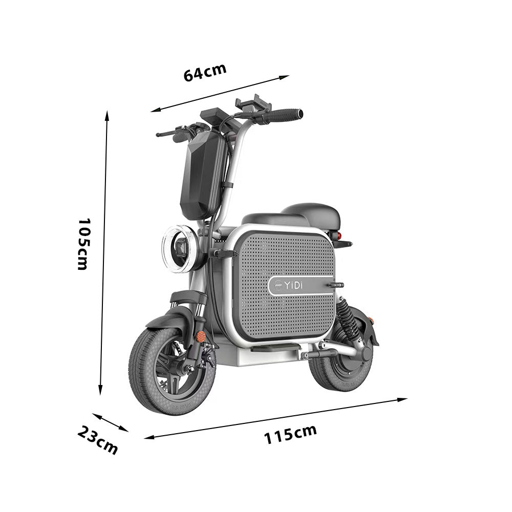 YIDI DDU10 Pink Lithium Battery Electric 48V White/Black 500W 10Ah/15Ah Scooter Steel 11-inch Carbon Black Foldable Drum High Brake