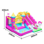 GAMEON Princess Castle Theme Bounce House PVC Inflatable Playland with Blower for Kids Outdoor Fun