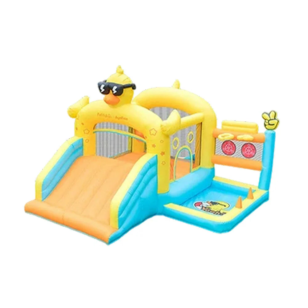 GAMEON Duck Theme Bounce House PVC Inflatable Castle with Blower for Kids Outdoor Fun Playland